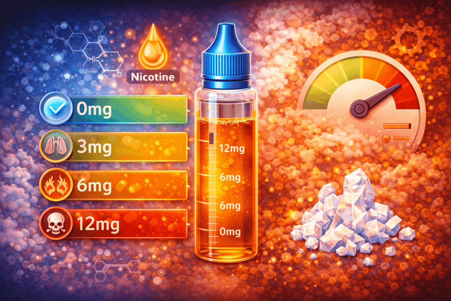 ¿Qué significan los niveles de nicotina en los e-liquids?
