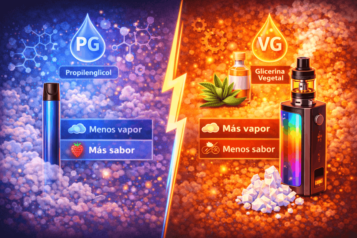 PG y VG: ¿qué son y cómo influyen en el vapor y el sabor?